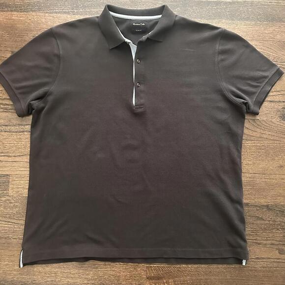 Men's MASSIMO DUTTI Brown Slim Fit Polo XXL - Picture 1 of 6